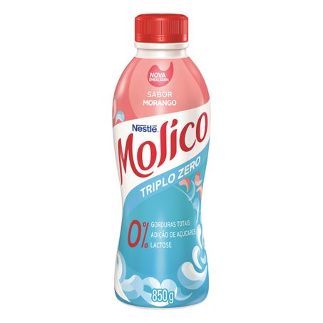 IOGURTE DESNATADO MORANGO ZERO LACTOSE NESTLÉ MOLICO 850G