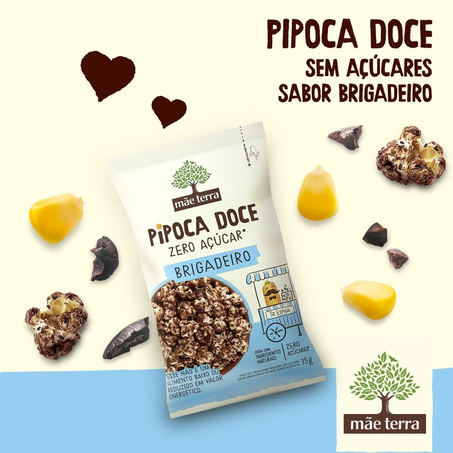 Pipoca Doce Pronta mãe terra Brigadeiro Zero Açúcar 35 g 360-6