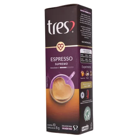 CAFÉ CÁPSULAS TRES ESPRESSO SUPREMO C/10 UN 360-21
