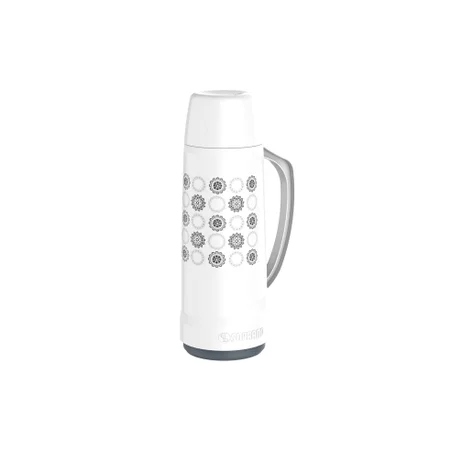 GARRAFA SOPRANO TÉRMICA CRISTAL BRANCA DECORADA 1L