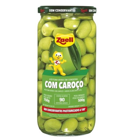 AZEITONA ZAELI C/CAROÇO 500G