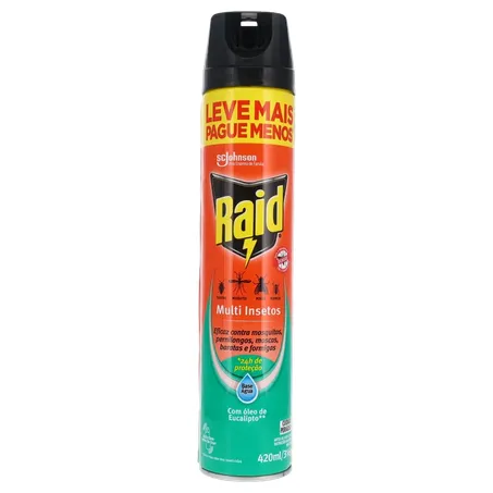 Inseticida Aerossol Raid 420ml - Tipos - Leve Mais, Pague Menos