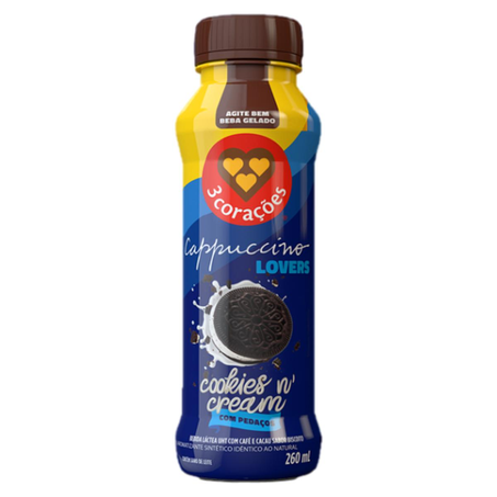 Bebida Láctea 3 Corações  260ml - Cookies - Cappuccino