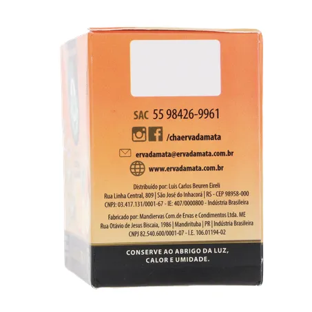 CHÁ ERVA DA MATA CAMOMILA COM LARANJA CAIXA C/10 SACHÊS 360-26