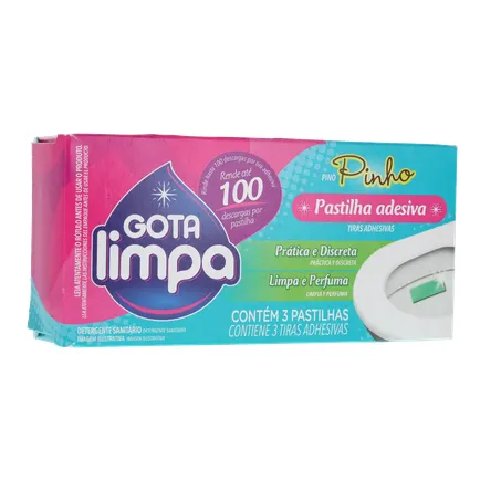 Detergente Sanitário Gota Limpa Pastilha Adesiva Caixa 3un 360-34