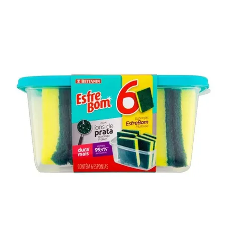 Esponja multiuso esffrebom pote 6 unidades