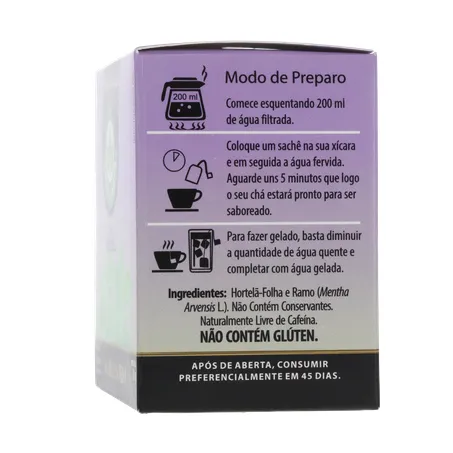 CHÁ ERVA DA MATA HORTELÃ CAIXA C/10 SACHÊS 360-8