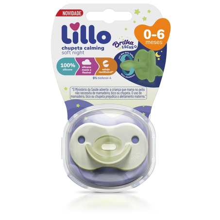 CHUPETA LILLO SOFT NIGHT SILICONE NEUTRA TAMANHO 1