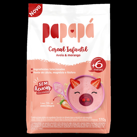 Cereal Infantil Papapá Aveia e Morango 170G