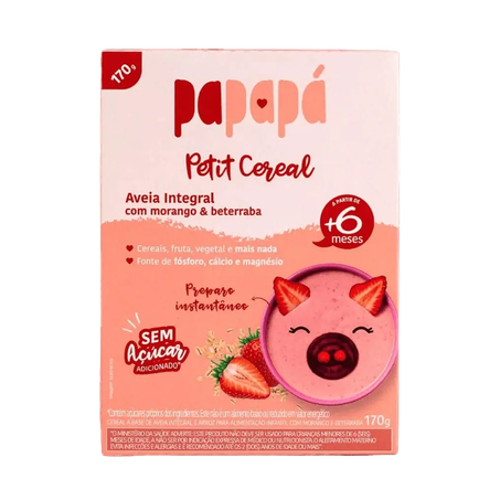 Cereal Infantil Papapá Petit Aveia e Morango 170g