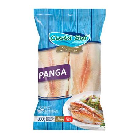 Filé de Panga Costa Sul com Gordura Congelado Embalagem 800G