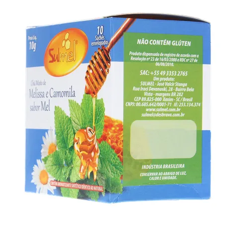 Cha sulmel melissa camomila mel 10g 360-24