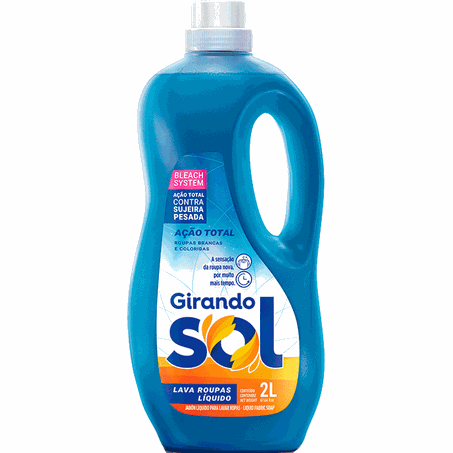 Lava roupas líquido girando sol ação total 2l