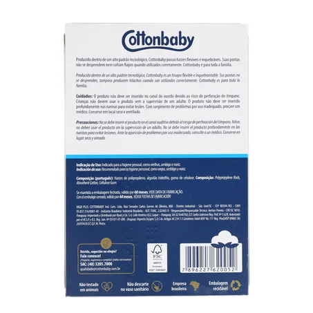 HASTE FLEXÍVEL COTTONBABY CX 150UN 360-2
