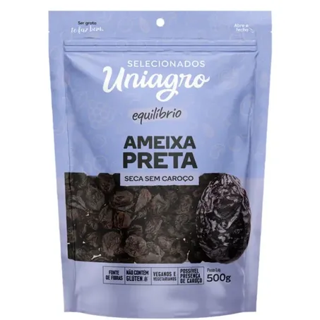 Ameixa Seca Uniagro S/Caroco 500G