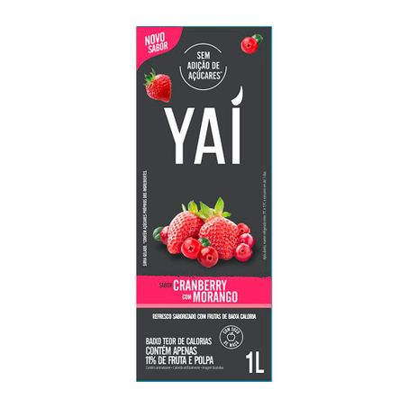 Suco Yai S/Açucar Cramberry e Morango 1l