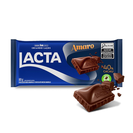 CHOCOLATE LACTA AMARO 40%CACAU 80G