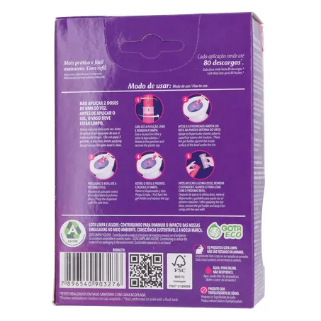 Gel adesivo sanitário gota limpa lavanda 41g 360-19