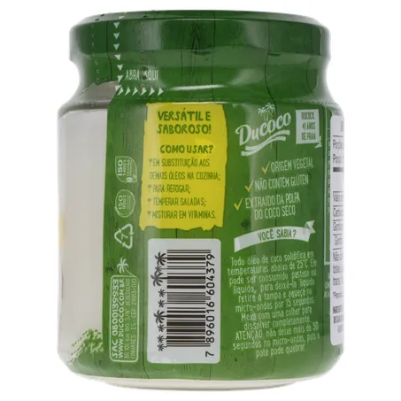 ÓLEO DE COCO DUCOCO EXTRA VIRGEM VIDRO 200ML 360-13