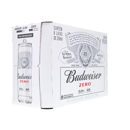 Cerveja budweiser 350ml zero alcool c/8 360-13