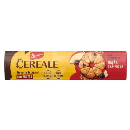 Biscoito integral maçã e uva-passa bauducco cereale