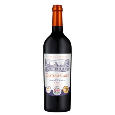 Vinho fino tinto seco chateau calet bordeaux 750ml