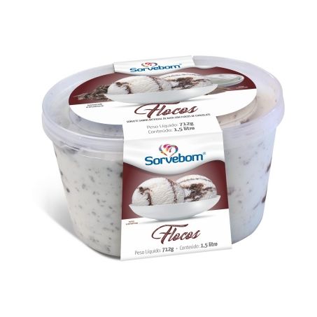 SORVETE SORVEBOM 1.5L FLOCOS