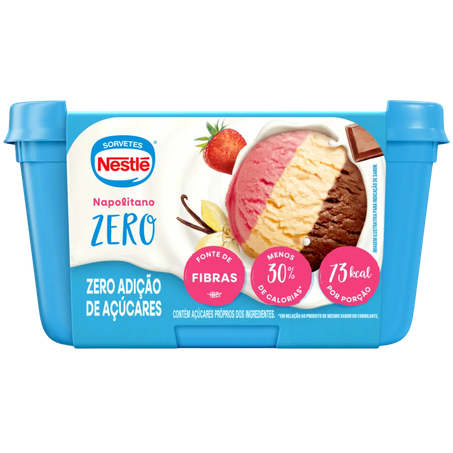 Sorvete Nestlé Zero Açúcar Napolitano Pote 450g 
 