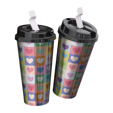 Copo com Tampa Plaústil 700ml