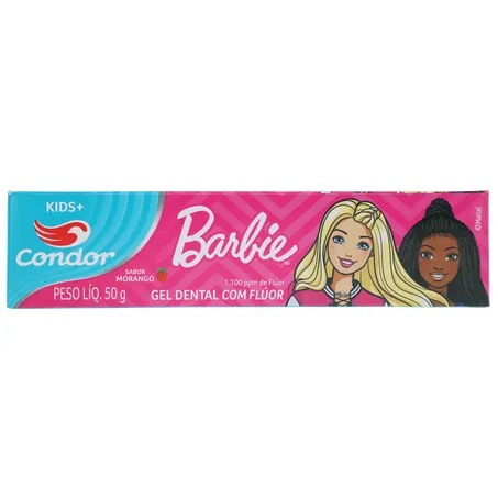 Creme Dental Infantil Barbie Morango com Flúor Condor 50G