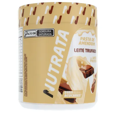 PASTA DE AMENDOIM NUTRATA LEITE TRUFADO COM WHEY PROTEIN ZERO AÇÚCAR POTE 600G 360-32