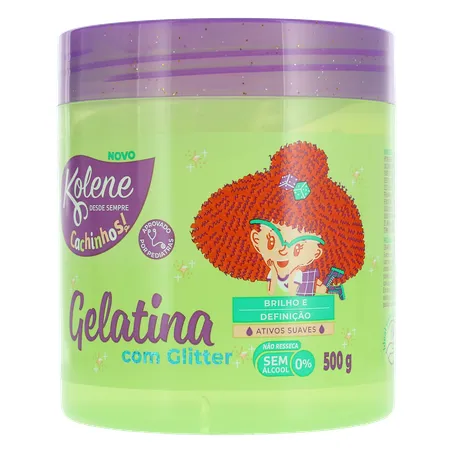 GELATINA CAPILAR INFANTIL KOLENE CACHINHOS COM GLITTER POTE 500G 360-1