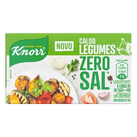 CALDO EM TABLETE LEGUMES ZERO SAL KNORR COM 6 UNIDADES