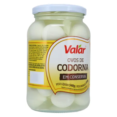 Ovos de codorna valar 300g 360-33