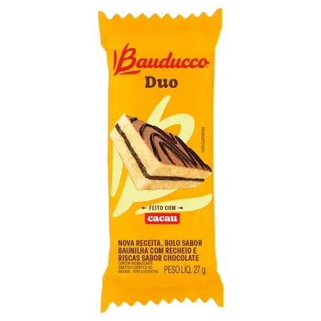 Bolinho bauducco duo sabor chocolate pacote 27g