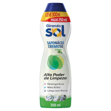 Saponaceo girando sol 300ml cremoso limao