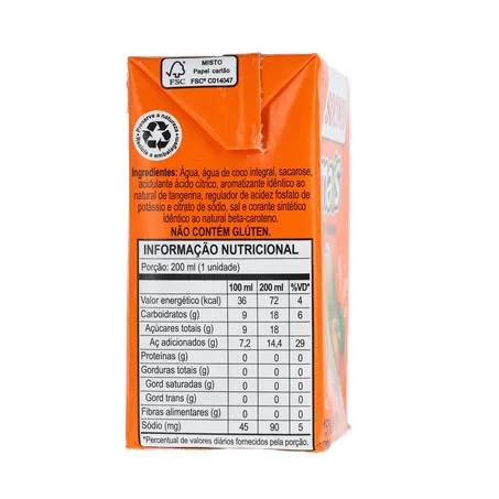 Água De Coco SococoTangerina 200ml 360-28
