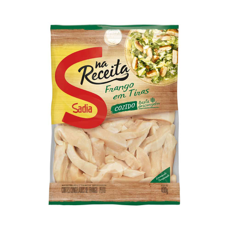 Peito de Frango Sadia Cozido Temperado Tiras Pacote 400G
