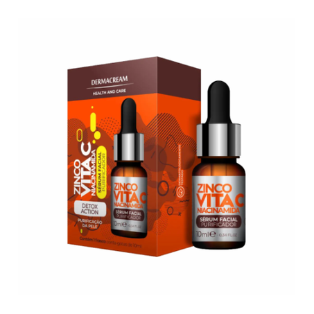 Serum Facial Dermacream 10ml Purificador Zinco Vita C.
