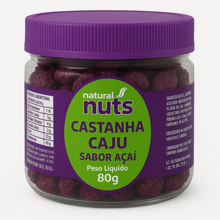 Castanha de Caju Sabor Açaí Natural Nuts 80G
