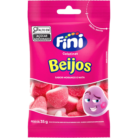 Bala Fini 35g - Gelatinas - Beijos - Morango