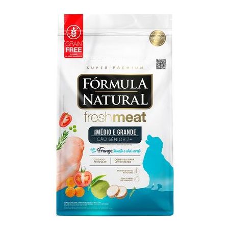 Ração Fórmula Natural Fresh Meat para Cães Sênior de Médio Porte Sabor Frango 12kg
