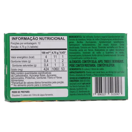 CALDO DE LEGUMES EM CUBO APTI 57G 360-17