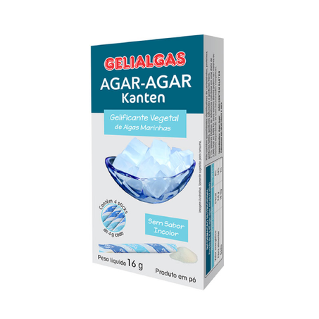 Gelatina S/ Sabor Agar Agar Kanten Gelialgas Incolor 16g