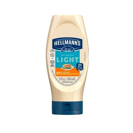 Maionese hellmanns sqz light 335g