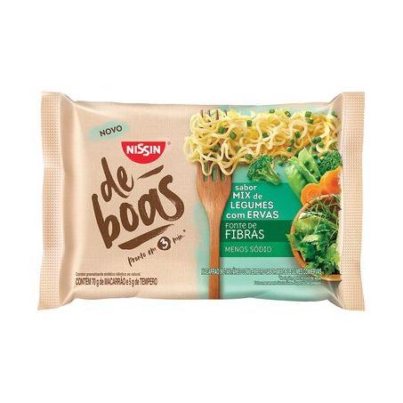 Macarrão instantâneo nissin de boas mix legumes 75gr