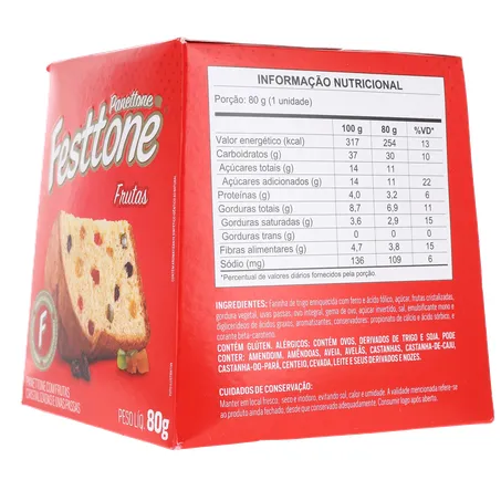 Panettone festtone mini frutas cx 80g 360-6