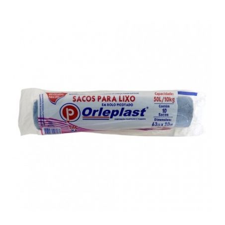 Saco lixo orleplast 50l 10un