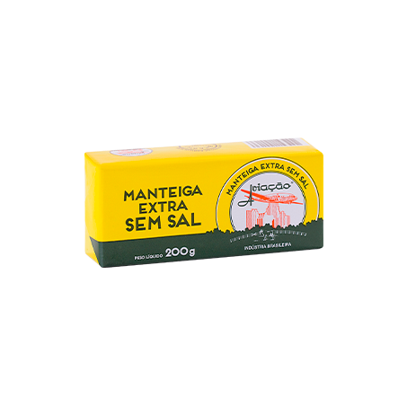 Manteiga Aviacao Sem Sal 200g Tablete 
 