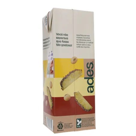Bebida a Base de Soja Ades Sabor Abacaxi Caixa 1lt 360-16